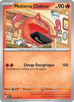 Carte Motisma Chaleur de l'extension Destinées de Paldea, numéro 013/91