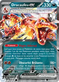 Carte Dracaufeu-ex de l'extension Destinées de Paldea, numéro 054/91