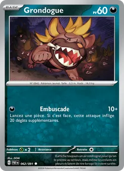 Carte Grondogue de l'extension Destinées de Paldea, numéro 062/91