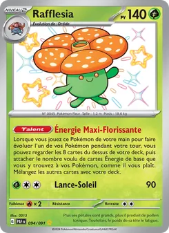 Carte Rafflesia de l'extension Destinées de Paldea, numéro 094/91