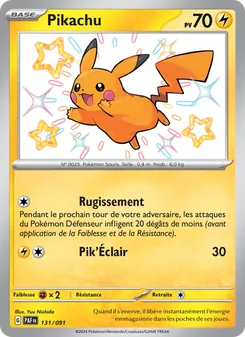 Carte Pikachu de l'extension Destinées de Paldea, numéro 131/91