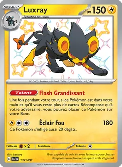 Carte Luxray de l'extension Destinées de Paldea, numéro 137/91