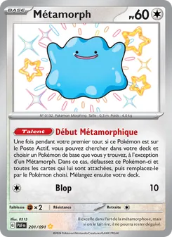 Carte Métamorph de l'extension Destinées de Paldea, numéro 201/91