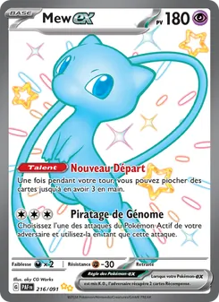 Carte Mew-ex de l'extension Destinées de Paldea, numéro 216/91