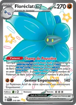 Carte Floréclat-ex de l'extension Destinées de Paldea, numéro 218/91