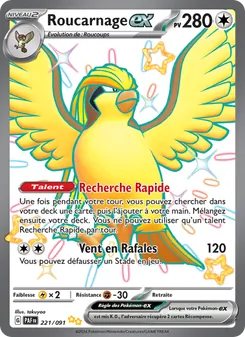 Carte Roucarnage-ex de l'extension Destinées de Paldea, numéro 221/91