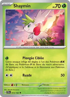 Carte Shaymin de l'extension Forces Temporelles, numéro 013/162