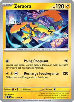 Carte Zeraora de l'extension Forces Temporelles, numéro 057/162
