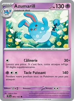 Carte Azumarill de l'extension Forces Temporelles, numéro 065/162