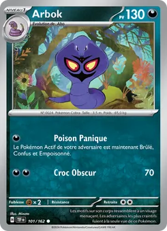 Carte Arbok de l'extension Forces Temporelles, numéro 101/162