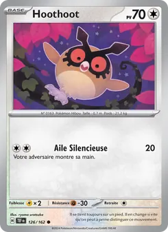 Carte Hoothoot de l'extension Forces Temporelles, numéro 126/162