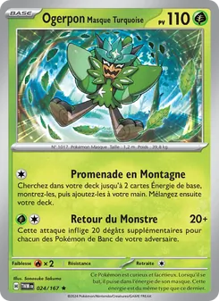 Carte Ogerpon Masque Turquoise de l'extension Mascarade Crépusculaire, numéro 024/167