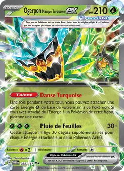 Carte Ogerpon Masque Turquoise-ex de l'extension Mascarade Crépusculaire, numéro 025/167