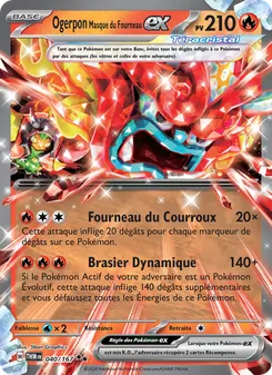 Carte Ogerpon Masque du Fourneau-ex de l'extension Mascarade Crépusculaire, numéro 040/167