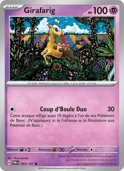 Carte Girafarig de l'extension Mascarade Crépusculaire, numéro 083/167