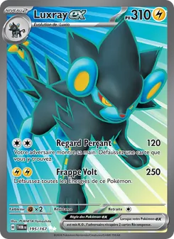 Carte Luxray-ex de l'extension Mascarade Crépusculaire, numéro 195/167