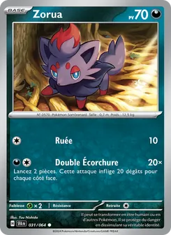 Carte Zorua de l'extension Fable Nébuleuse, numéro 031/64