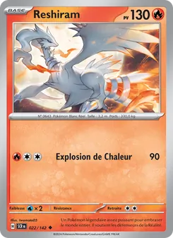 Carte Reshiram de l'extension Couronne Stellaire, numéro 022/142