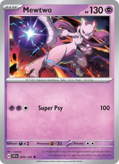 Carte Mewtwo de l'extension Couronne Stellaire, numéro 059/142