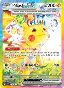 Carte Pikachu-ex de l'extension Étincelles Déferlantes, numéro 238/191