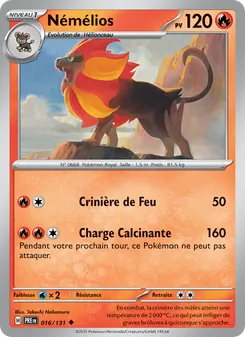 Carte Némélios de l'extension Évolutions Prismatiques, numéro 016/131