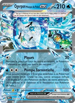 Carte Ogerpon Masque du Puits-ex de l'extension Évolutions Prismatiques, numéro 027/131