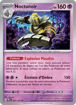 Carte Noctunoir de l'extension Évolutions Prismatiques, numéro 037/131