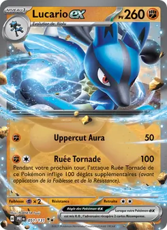 Carte Lucario-ex de l'extension Évolutions Prismatiques, numéro 051/131