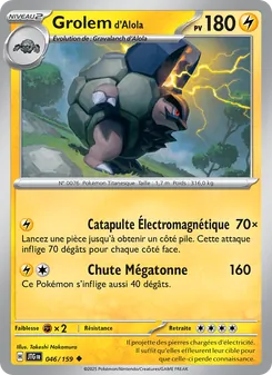 Carte Grolem d'Alola de l'extension Aventures Ensemble, numéro 046/159