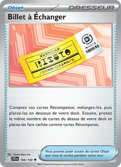 Carte Billet à Échanger de l'extension Aventures Ensemble, numéro 156/159
