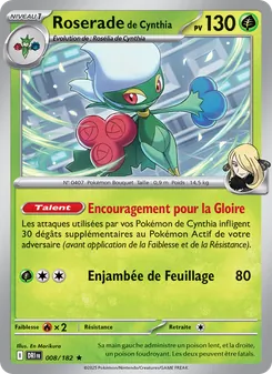 Carte Roserade de Cynthia de l'extension Rivalités Destinées, numéro 008/182