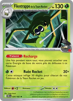 Carte Filentrappe de la Team Rocket de l'extension Rivalités Destinées, numéro 020/182