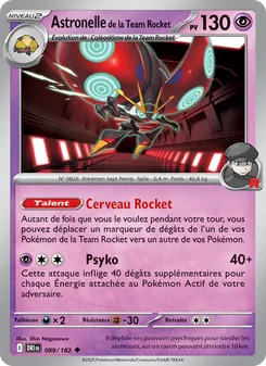 Carte Astronelle de la Team Rocket de l'extension Rivalités Destinées, numéro 089/182