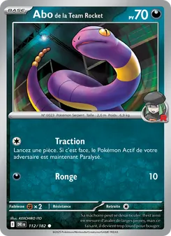 Carte Abo de la Team Rocket de l'extension Rivalités Destinées, numéro 112/182