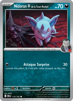 Carte Nidoran♀ de la Team Rocket de l'extension Rivalités Destinées, numéro 114/182