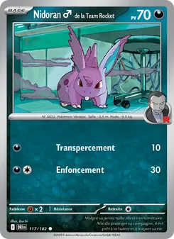 Carte Nidoran♂ de la Team Rocket de l'extension Rivalités Destinées, numéro 117/182