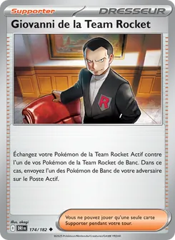 Carte Giovanni de la Team Rocket de l'extension Rivalités Destinées, numéro 174/182