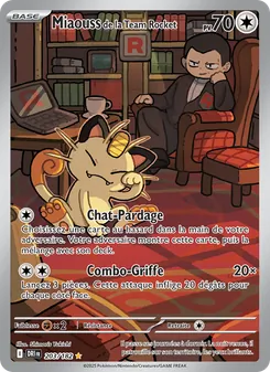 Carte Miaouss de la Team Rocket de l'extension Rivalités Destinées, numéro 203/182