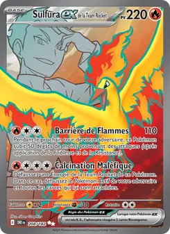 Carte Sulfura-ex de la Team Rocket de l'extension Rivalités Destinées, numéro 208/182
