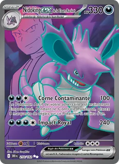 Carte Nidoking-ex de la Team Rocket de l'extension Rivalités Destinées, numéro 216/182