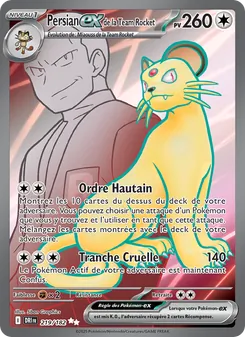 Carte Persian-ex de la Team Rocket de l'extension Rivalités Destinées, numéro 219/182