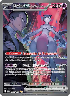 Carte Mewtwo-ex de la Team Rocket de l'extension Rivalités Destinées, numéro 231/182