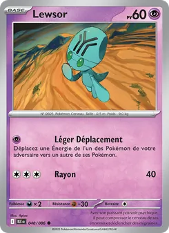 Carte Lewsor de l'extension Foudre Noire, numéro 040/86