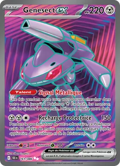 Carte Genesect-ex de l'extension Foudre Noire, numéro 161/86