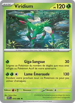 Carte Viridium de l'extension Flamme Blanche, numéro 010/86