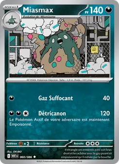 Carte Miasmax de l'extension Flamme Blanche, numéro 060/86