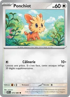Carte Ponchiot de l'extension Flamme Blanche, numéro 074/86
