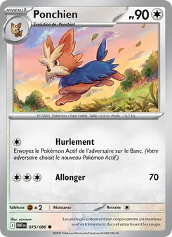 Carte Ponchien de l'extension Flamme Blanche, numéro 075/86