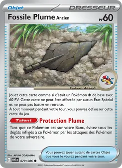Carte Fossile Plume Ancien de l'extension Flamme Blanche, numéro 079/86