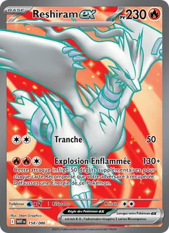 Carte Reshiram-ex de l'extension Flamme Blanche, numéro 158/86